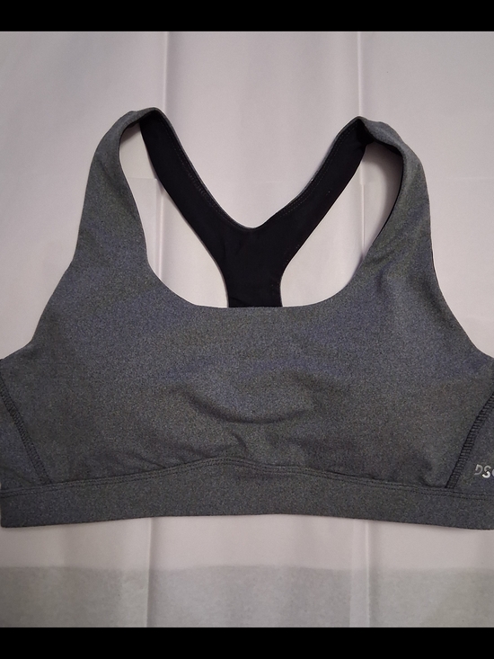 DSG Other - DSG L Womens Heather Gray Racerback Sports Bra with Back Panel Black Liner